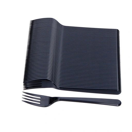 Widelec czarny gruby wielorazowy 18cm 50szt K40