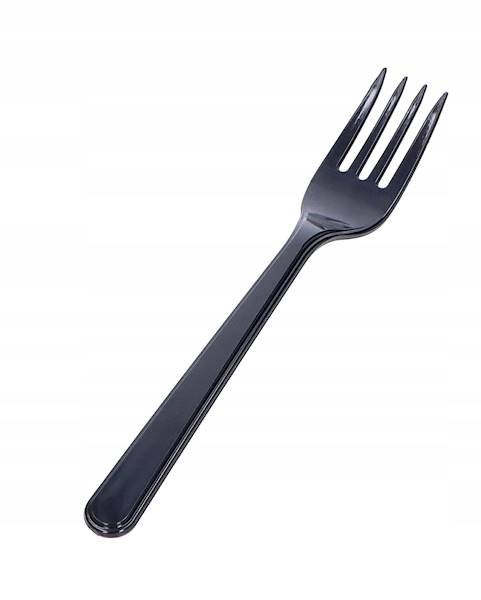 Widelec czarny gruby wielorazowy 18cm 50szt K40