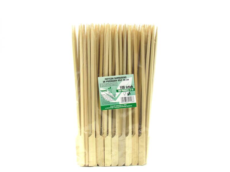 PATYCZKI BAMBUSOWE DO PRZEKĄSEK GOLF 18CM 200SZT