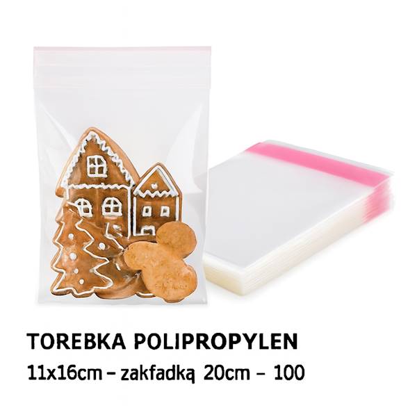 TOREBKA POLIPROPYLEN ZAKLEJANA 11X16/20cm 100szt