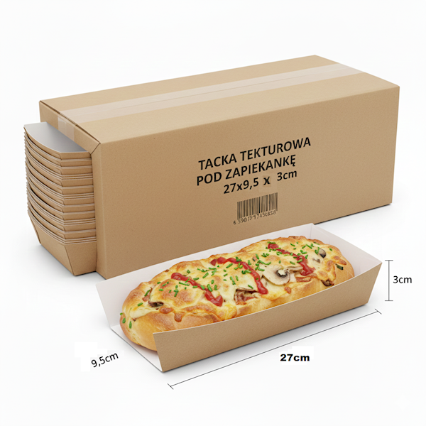 Tacka tekturowa zapiekanka 27x9,5x3cm 100 sztuk