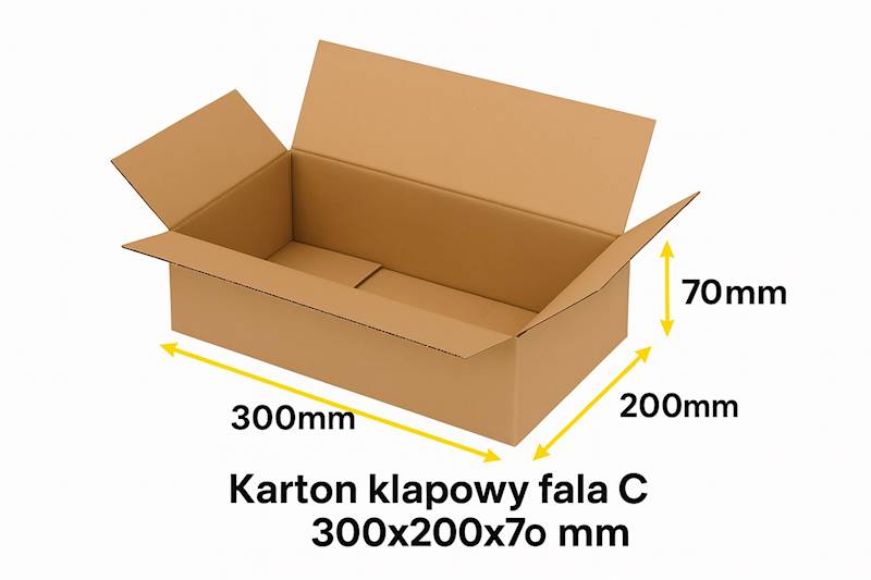 Karton Klapowy 300x200x70 3W 390g 1szt