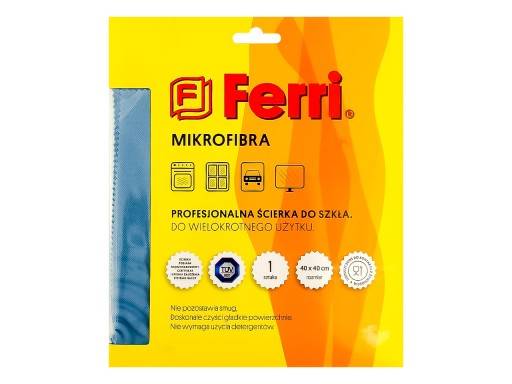 ŚCIERKA DO SZKŁA MIKROFIBRA FERRI NIEBIESKA