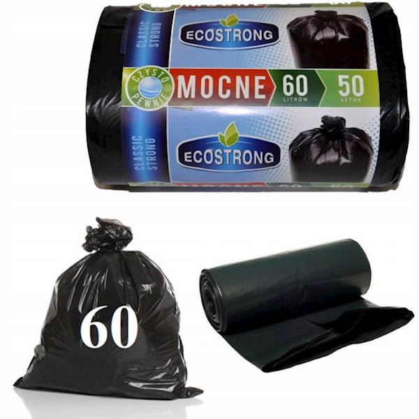 WORKI NA ŚMIECI 60L CZARNE sipeko R=50szt