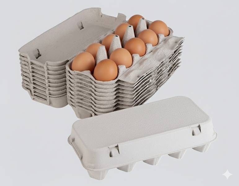 WYTŁACZANKI PAPIEROWE SZARE NA 10 JAJEK 77SZT