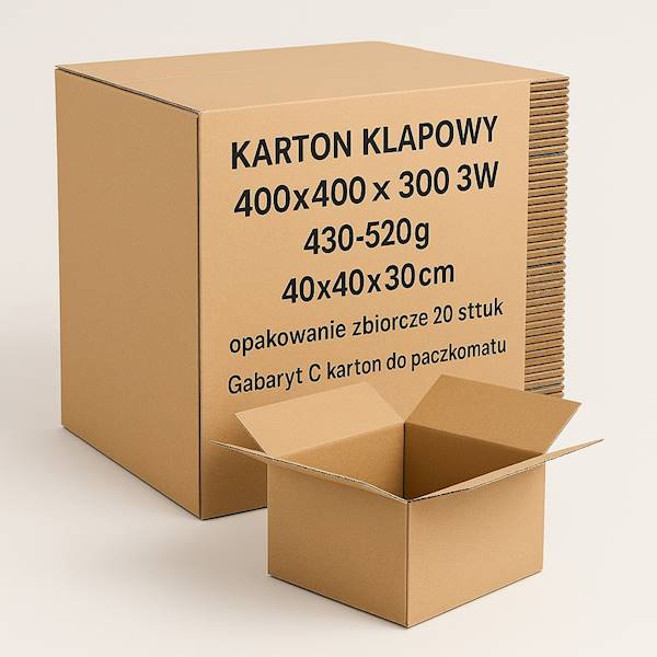 Karton Klapowy 400x400x300 3W 430g 1szt