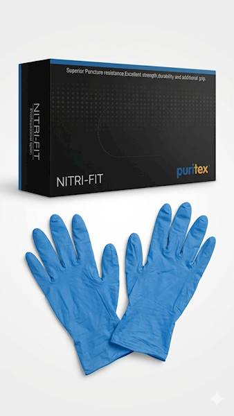 Rękawice nitrylowe Bezpudrowe niebieskie M 90szt