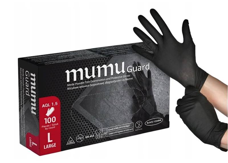 Rękawice nitrylowe MUMU czarne L 100szt