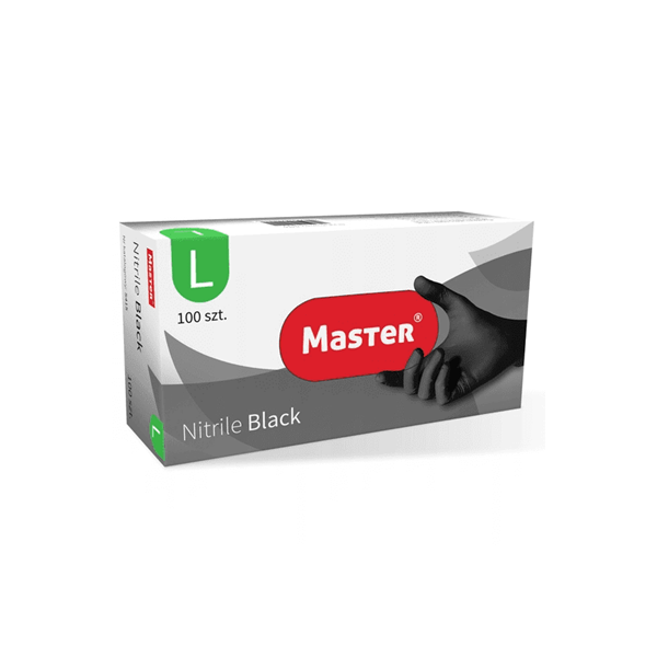 Rękawice nitrylowe Master czarne L 100szt