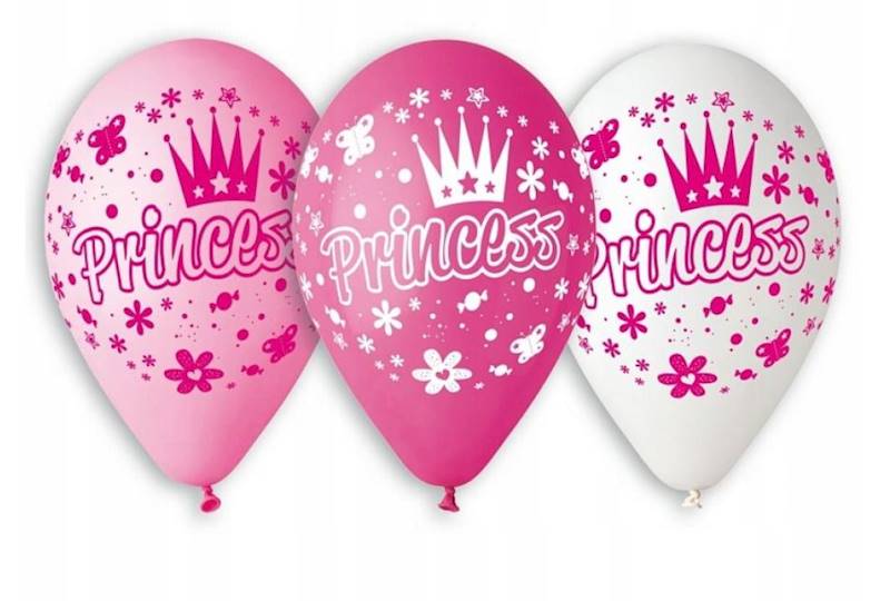 Balony 30cm Księżniczki urodzinowe 5szt