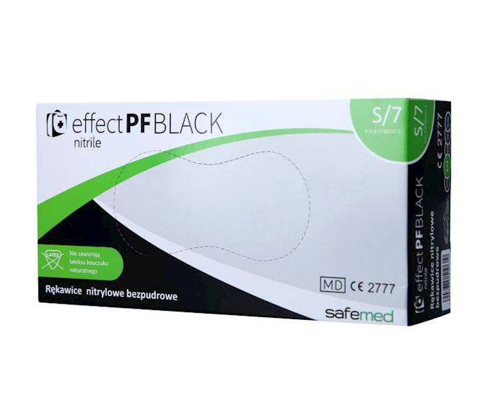 RĘKAWICZKI NiTRYLOWE CZARNE Effect Black+ S 100szt