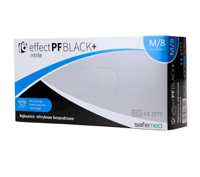 RĘKAWICZKI NiTRYLOWE CZARNE Effect Black+ M 100szt