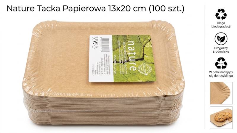 Tacka papierowa kraft 13x20 cm 100 szt.