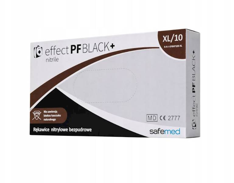 RĘKAWICZKI NiTRYLOWE CZARNE Effect Black XL 100szt