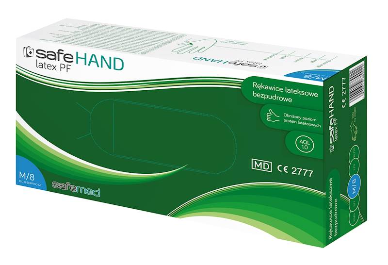 Rękawice lateksowe safeHand 100SZT rom. M