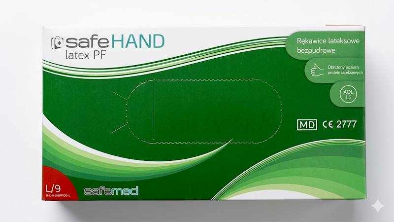 Rękawice lateksowe safeHand 100SZT rom. L