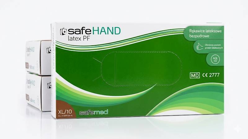 Rękawice lateksowe safeHand 100SZT rom. XL