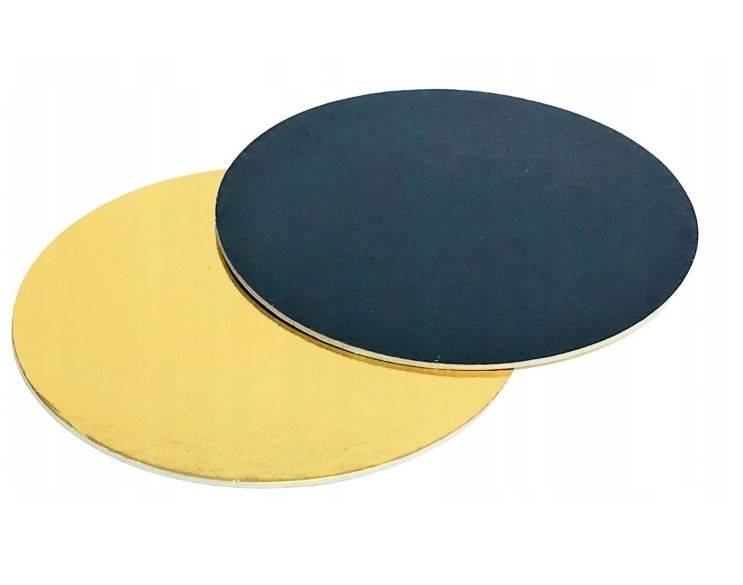 Podkład tortowy złoty gładki FI26cm 1SZT OP50