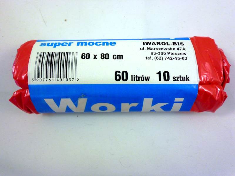 Worki na śmieci LDPE 60 L czerwone