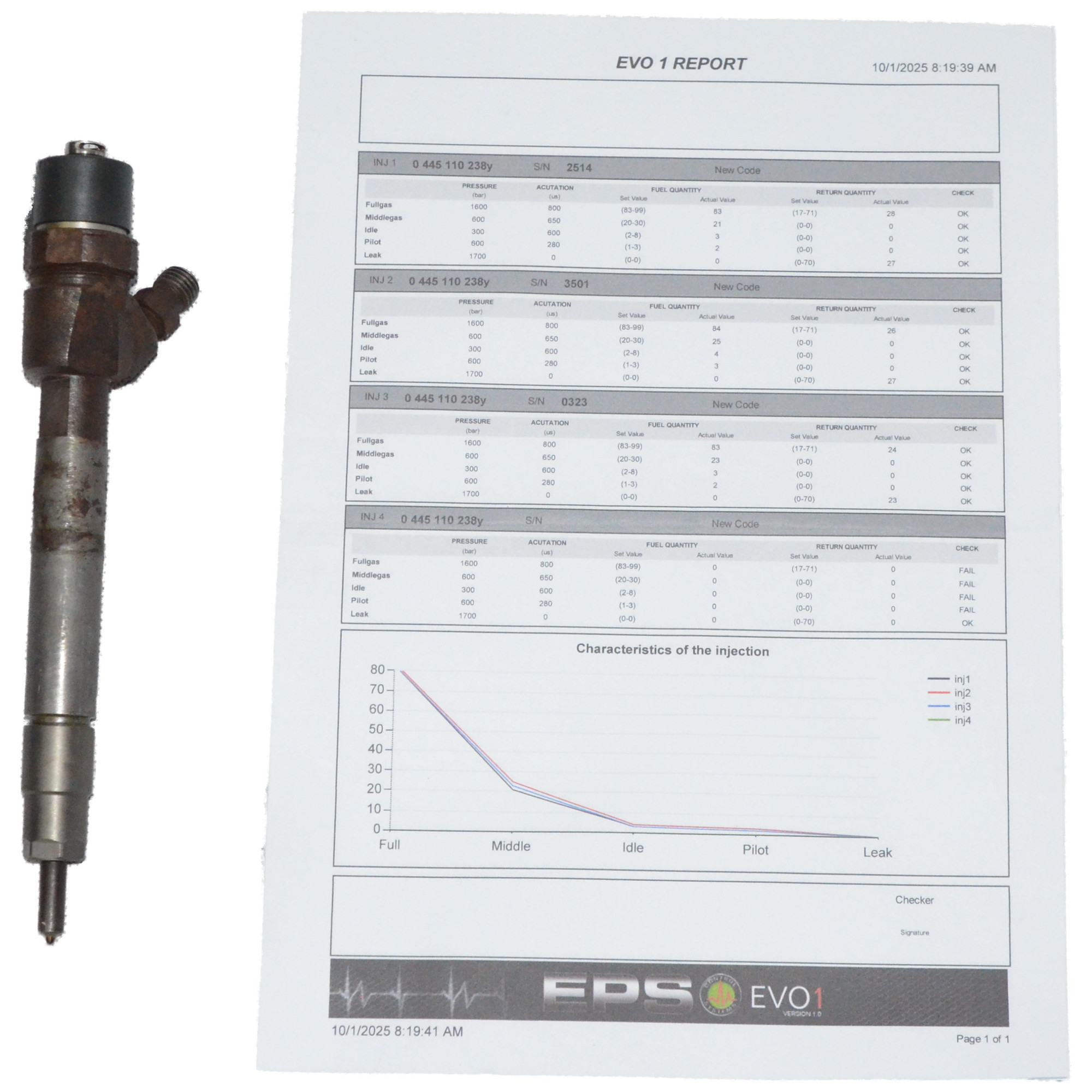 Wtrysk Mercedes C-Klasa W203 E-Klasa W211 CLK W209 2.2 CDI OM646 0445110238