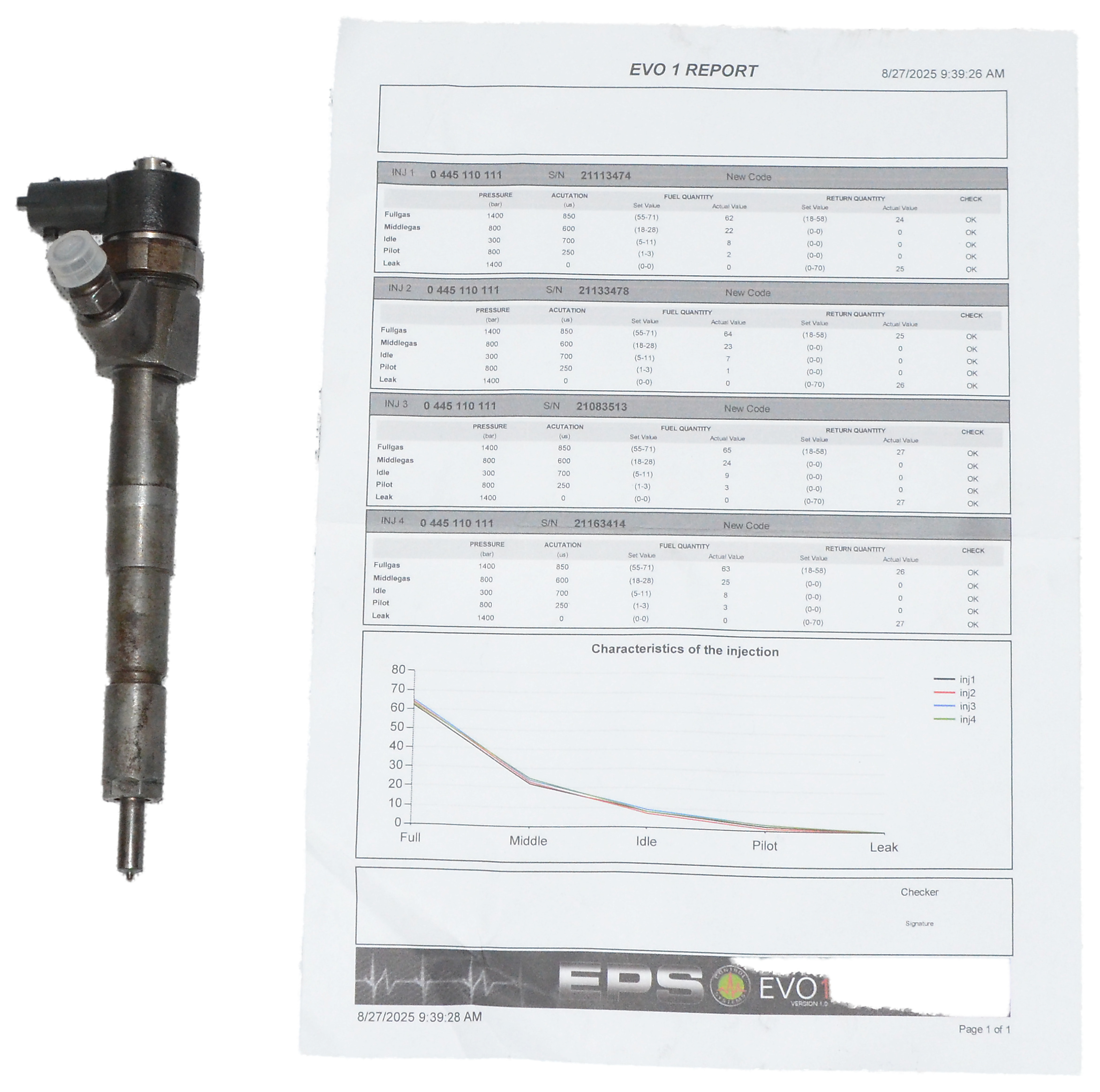 Wtrysk Alfa Romeo 147 156 Fiat Stilo Lancia 1.9 JTD 0445110111 55192489 KPL