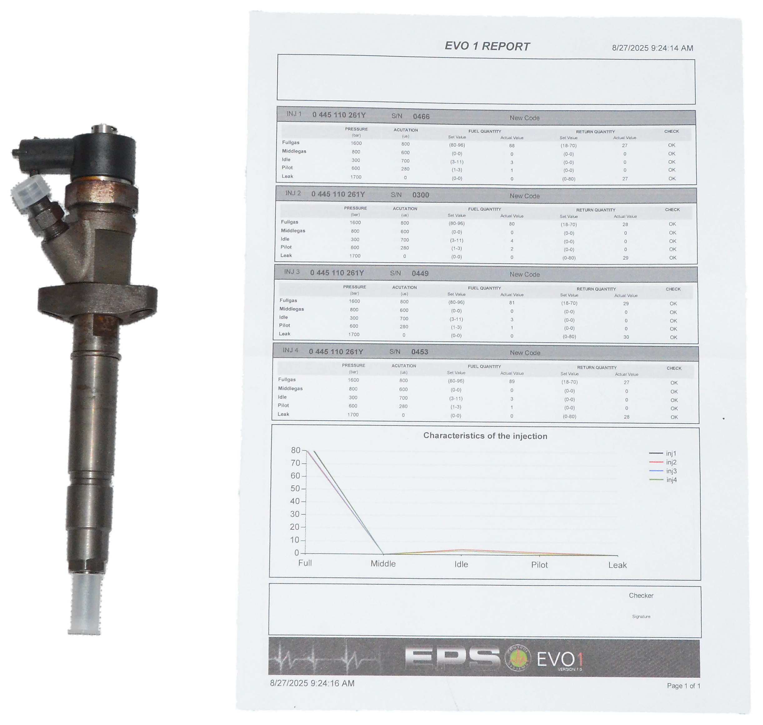 Wtryski Renault Espace Laguna Master Trafic II 2.2 DCI G9T 0445110261 KPL