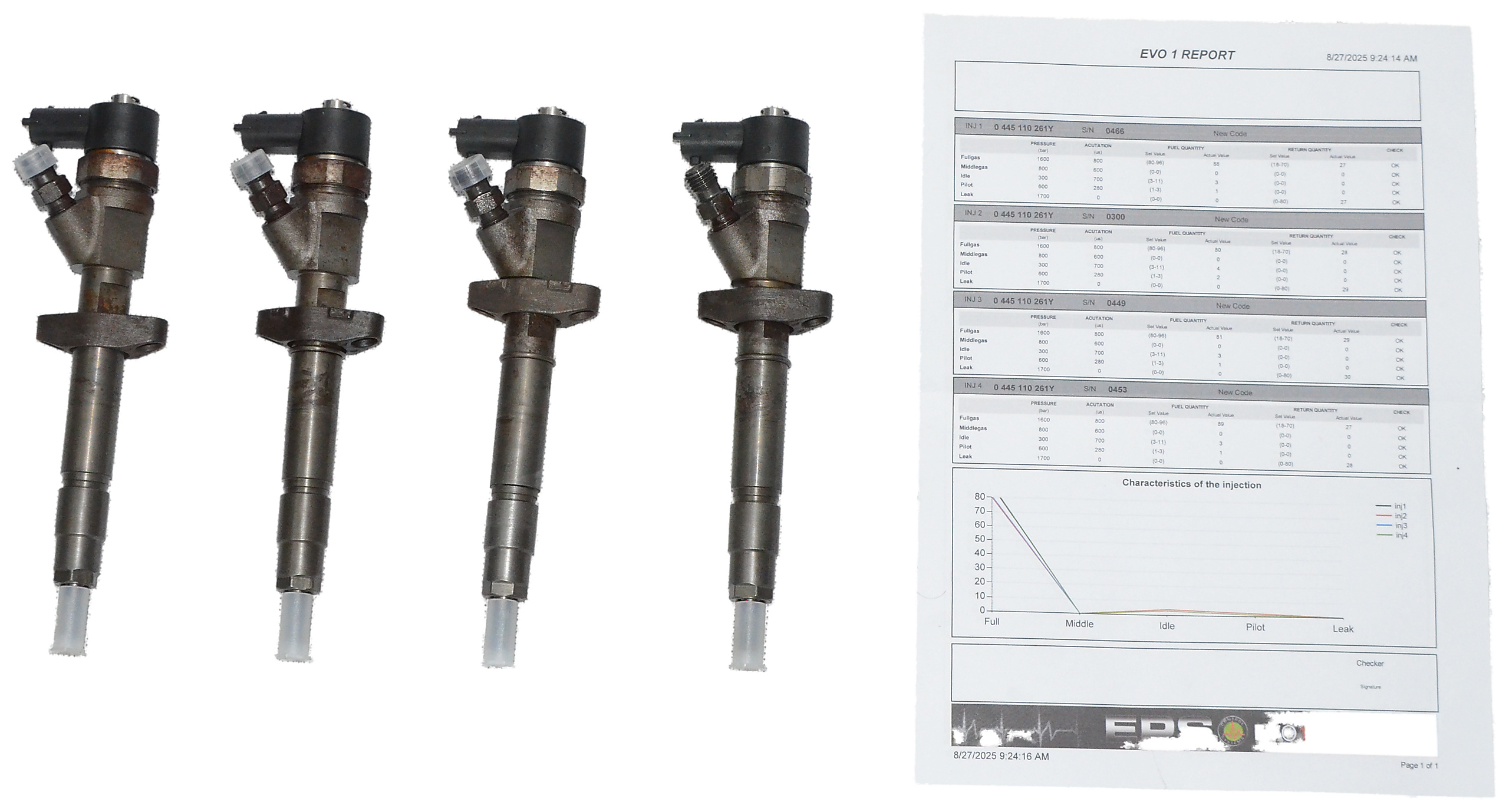 Wtryski Renault Espace Laguna Master Trafic II 2.2 DCI G9T 0445110261 KPL