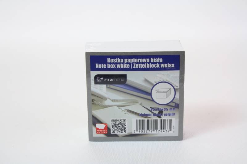 KOSTKA PAP.BIA.85x85x35mm KLEJ 4437