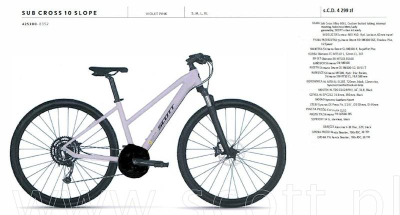 Rower Scott Sub Cross 10 Slope violet pink M  4253808352008
