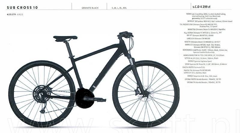 Rower Scott Sub Cross 10 granite black L 4253796922010