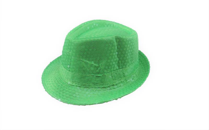 Kapelusz Trilby cekinowy neon