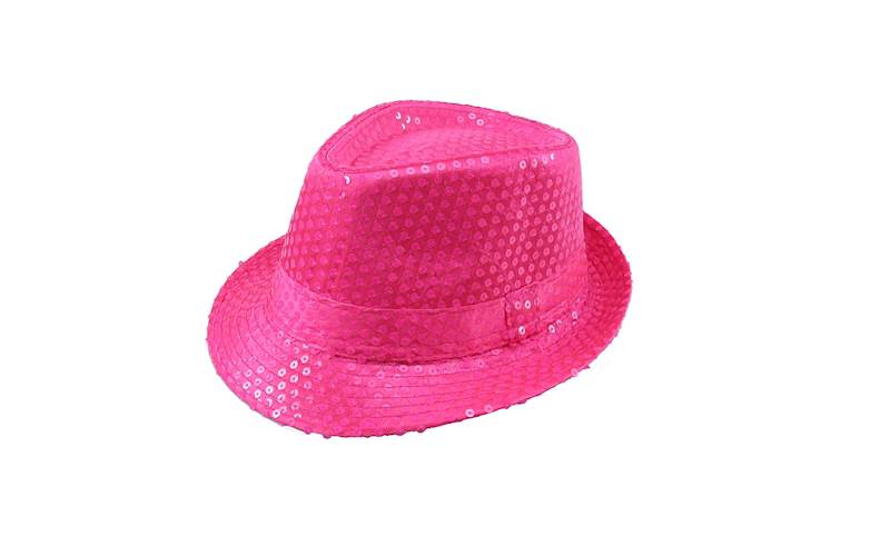 Kapelusz Trilby cekinowy neon