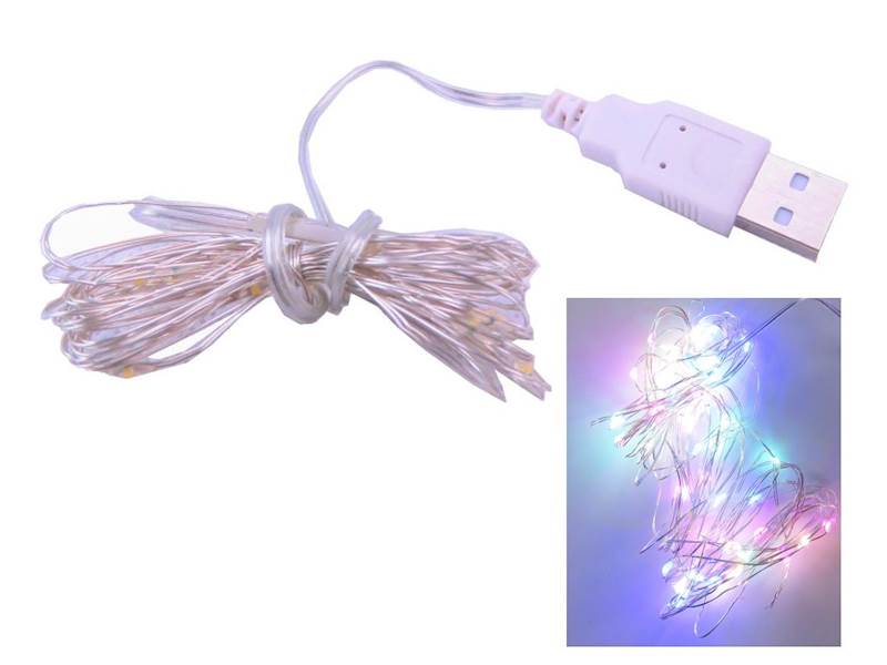 Sznur świecący led kolor 10m usb/500