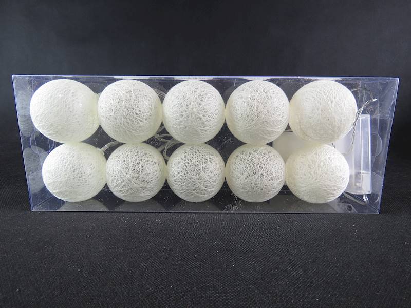 Lampki cotton balls kremowe/6