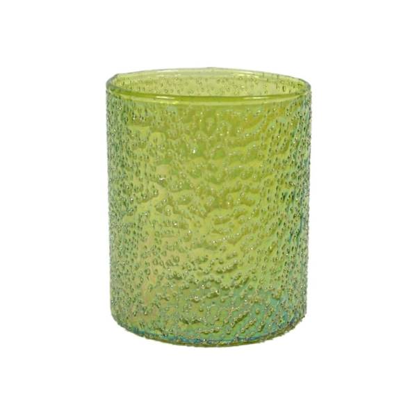 Świecznik szklany zielony 12 cm