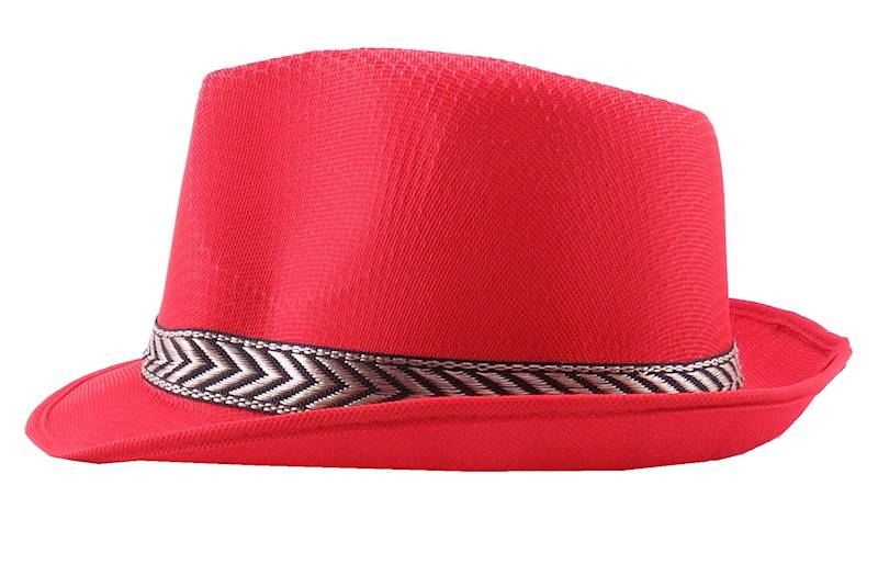 Kapelusz trilby czerwony/300