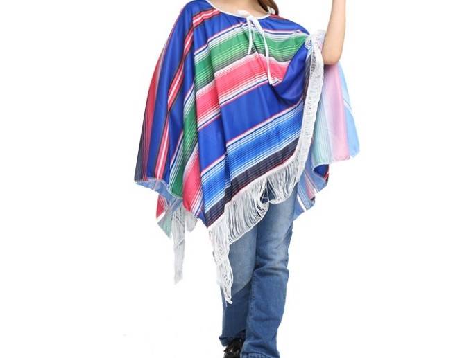 Poncho dla dzieci niebieskie/36