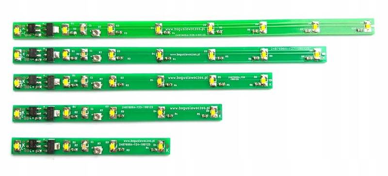 Led- Oświetlenie wagonów 4 LED 7,5 cm  H0