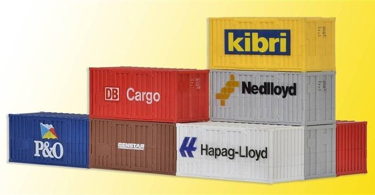Kontenery 20st.8 szt  H0 Kibri 10924