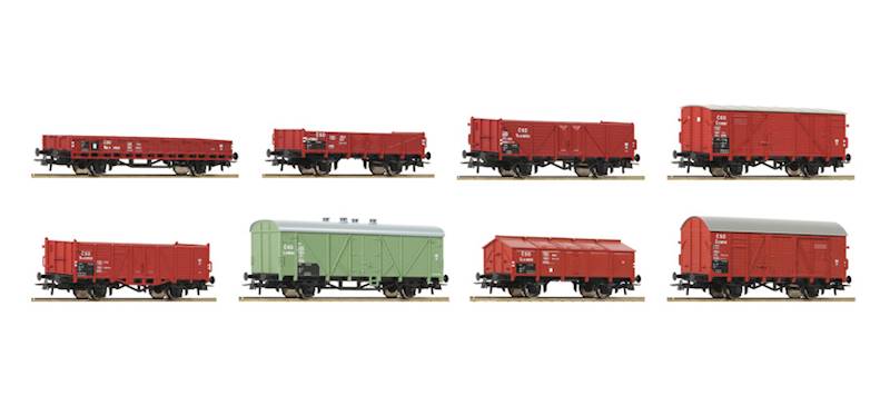 Zestaw 8 wagonów towarowych Roco 44001 H0