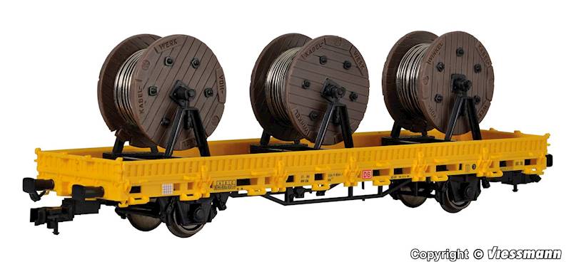 Wagon tow. platforma z 3 szpulami  H0 Kibri 26269