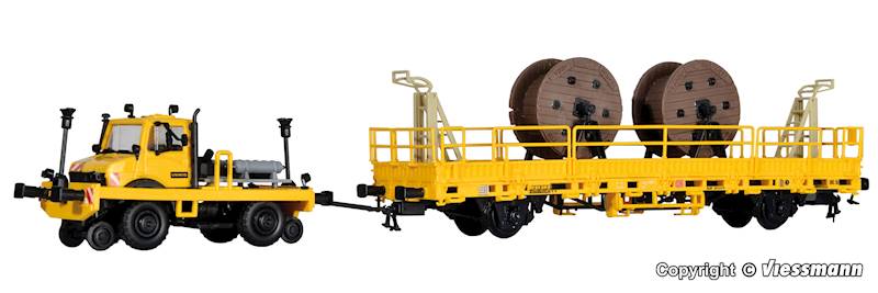 Unimog z wagonem i ładunkiem H0 Kibri 16062