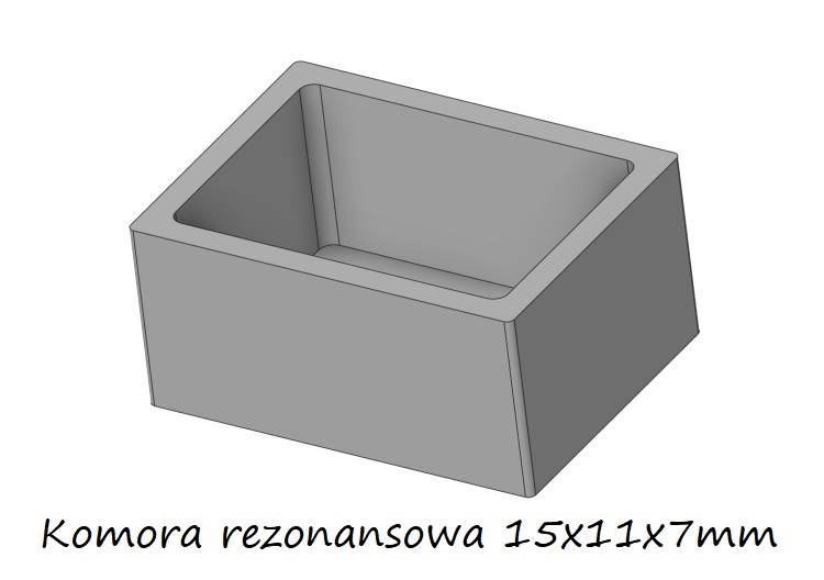 Komora rezonansowa 15x11x7mm do głośnika TT/ H0 UV