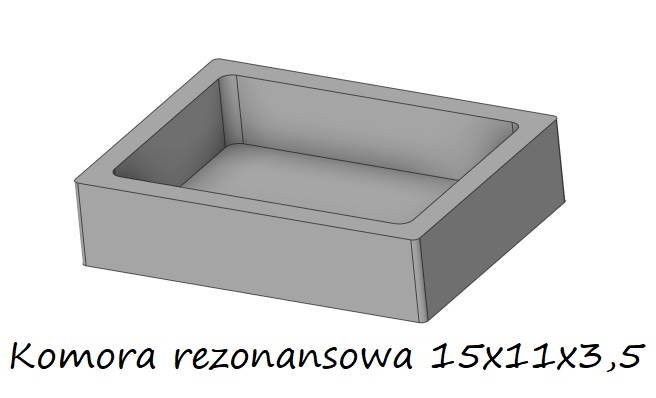 Komora rezonansowa 15x11x3,5 do głośnika  TT/H0 UV