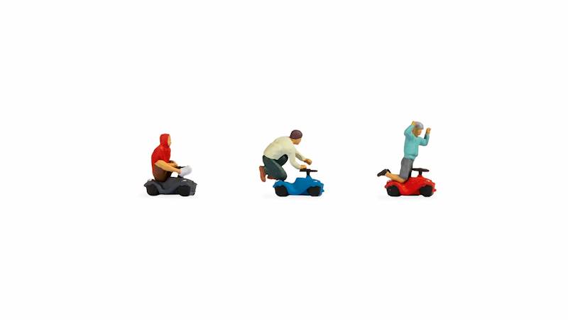 NOCH 15808 Zestaw figurek wyścig bobby car 1:87