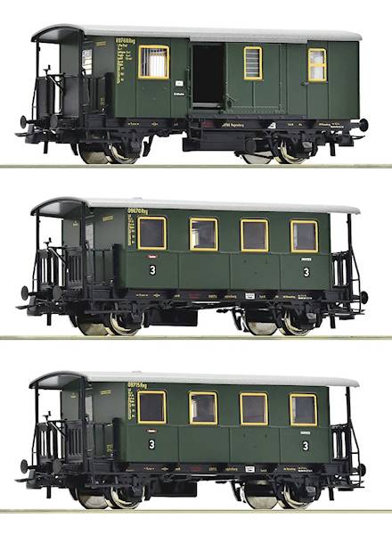 Zestaw 3 wagonów pasaż. obsługi lokalnej, DB 74054