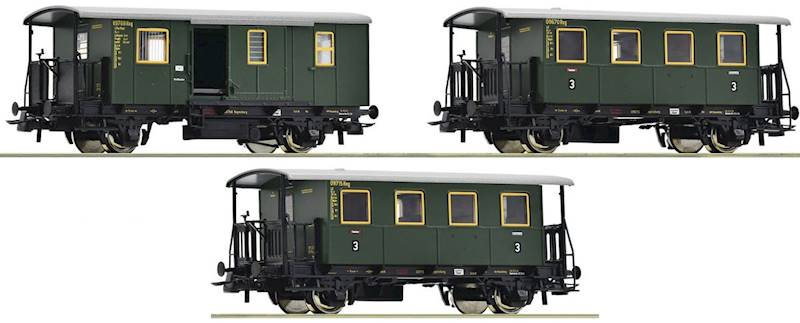 Zestaw 3 wagonów pasaż. obsługi lokalnej, DB 74054