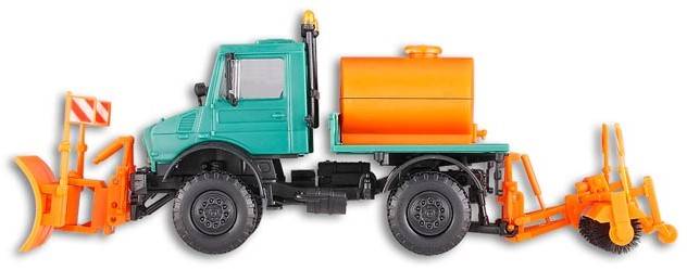 Unimog z pługiem i urz. czyszcząc.  H0 Kibri 14974