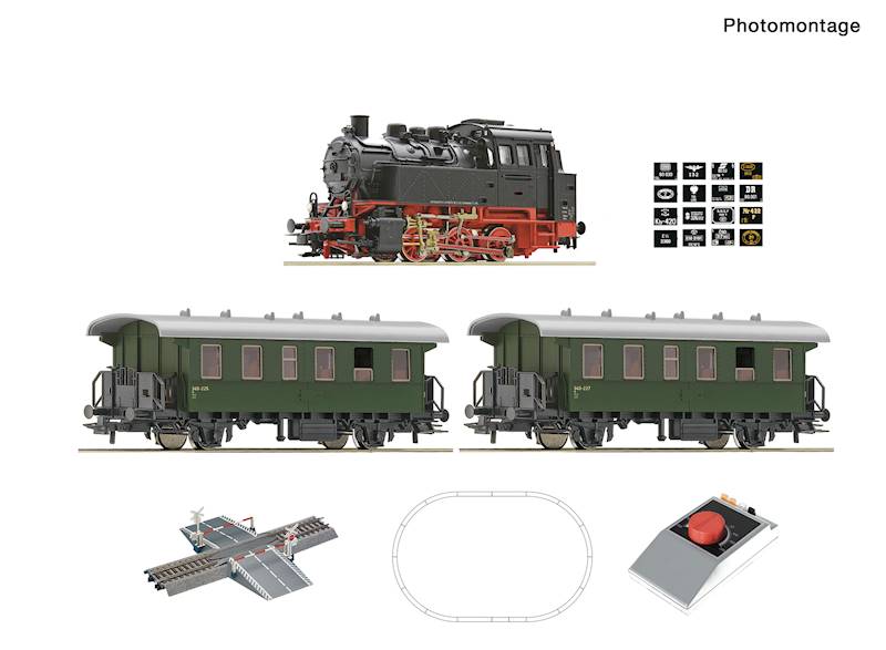 Zestaw start. Parowóz PKP z wagonami  Roco 5100001