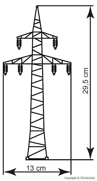 Słupy wysokiego napięcia 29,5 cm 4x H0 Kibri 38532